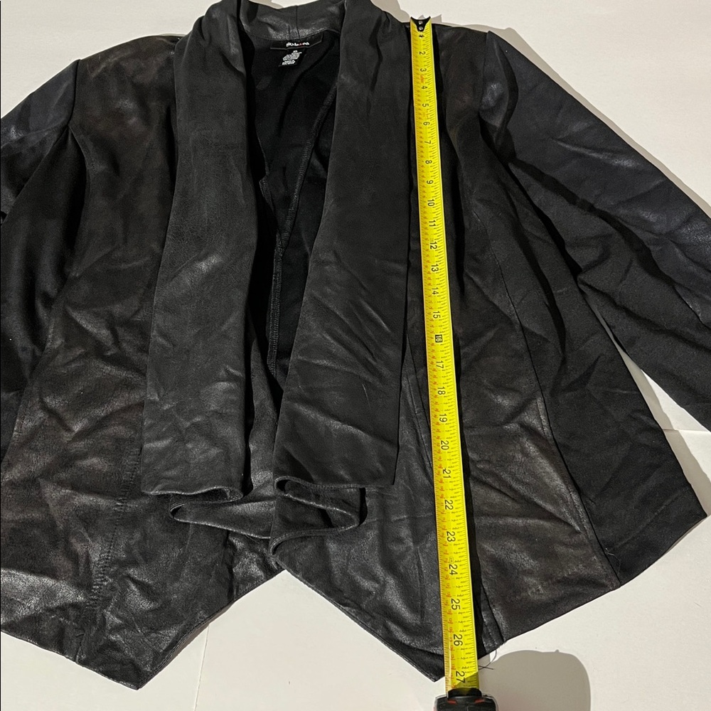 Style & Co Vegan Leather Shacket Light Jacket Blazer sz XL Black Gunmetal Bronze - Picture 3 of 7